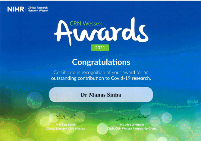 SDHResearch's tweet photo. And of course congratulations to the @salisburyNHS @NIHRCRNWessex research award winner for the 'outstanding individual contribution', @manasinha 
#bepartofresearch #outstandingeverytime @liverandbunions @maidofyorkshire https://t.co/oR4OhjFYdD