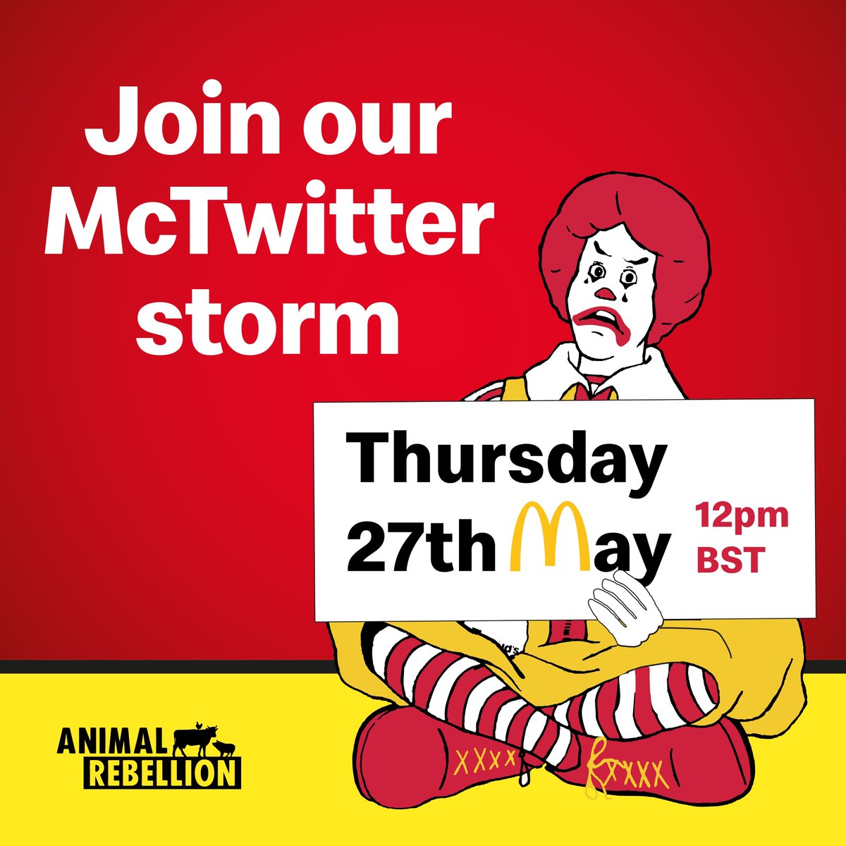 McTwitter storm starting in one hour. Here’s our guide with suggested tweets and useful links: docs.google.com/document/d/1SX…
#McDestruction #McCruelty #NoLoveInIt #PlantBasedFoodSystem #McLibel #AnimalRebellion
