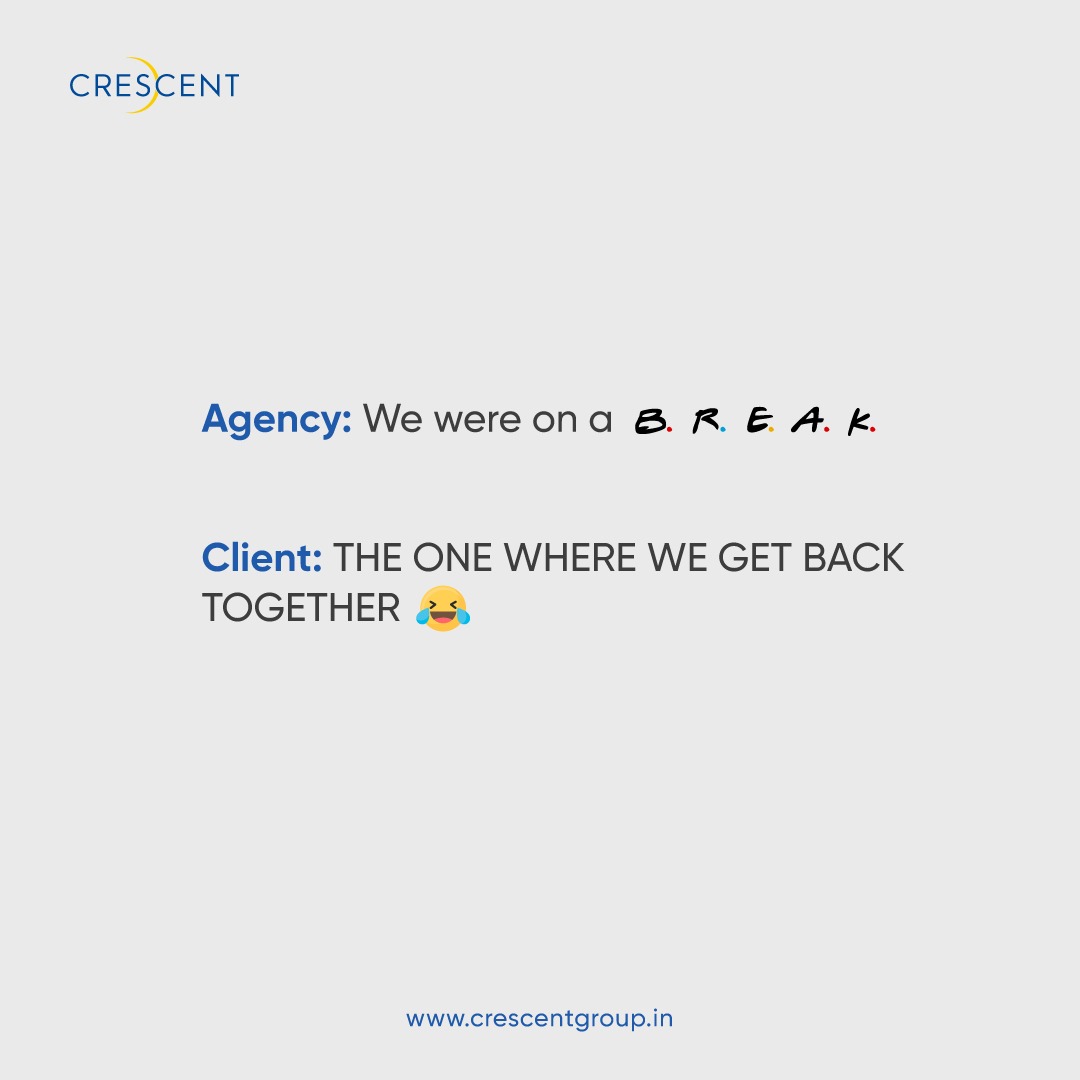 GrpCrescent's tweet photo. This reunion robs us of our 🍻 with #friends on the weekend. We really want to get back together with our F.R.I.E.N.D.S 👨‍💻

#FriendsReunion #AgencyLife #SSFriendsWatch #MomentMarketing #ContentCreators https://t.co/qDA5WYAsWi