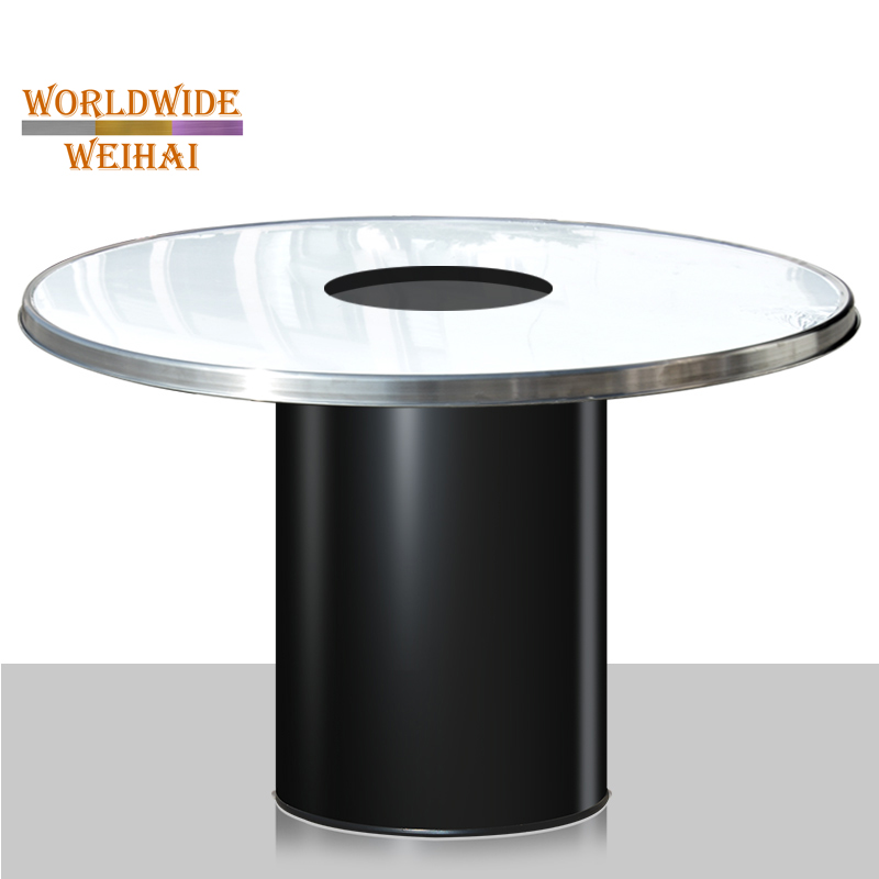 WeihaiHome's tweet image. BBQ grill tabletop round shape 
(suitable for round table box)
Material:Stainless steel surface with wood inserted
Size:900/1000/1100mm or customized
Color:Stainless steel
#bbqtable #BBQequipment #tablechair #RestauranteFurniture #WeihaiWorldwide