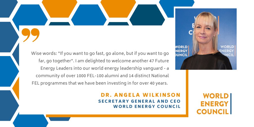 Our Secretary General, Dr Angela Wilkinson welcomes our new Future Energy Leaders in the Council's global community of energy experts @WECFELs #humanisingenergy
