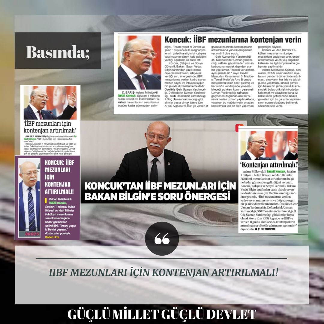 Sayıları 1 milyonu bulan İktisadi ve İdari Bilimler Fakültesi mezunlarının sorunları bugüne kadar görmezden gelindi. “İnsanı yaşat ki Devlet yaşasın." düşüncesi ile mağduriyetlerinin giderilmesi için bir an önce  çalışma yapılması şarttır.
#iibf