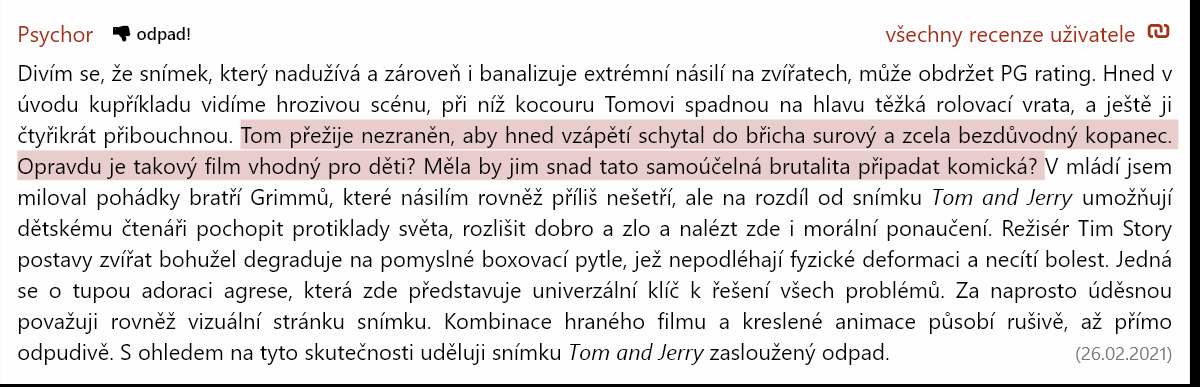 DanielVavra's tweet photo. Recenze na nového Toma a Jerryho :) :) :) A já se ptám! Kde jsou ty staré dobré časy, kdy Tom a Jerry spolu při sojovém latté diskutovali o filosofii a zachraňovali planetu? https://t.co/qfckedrSzG