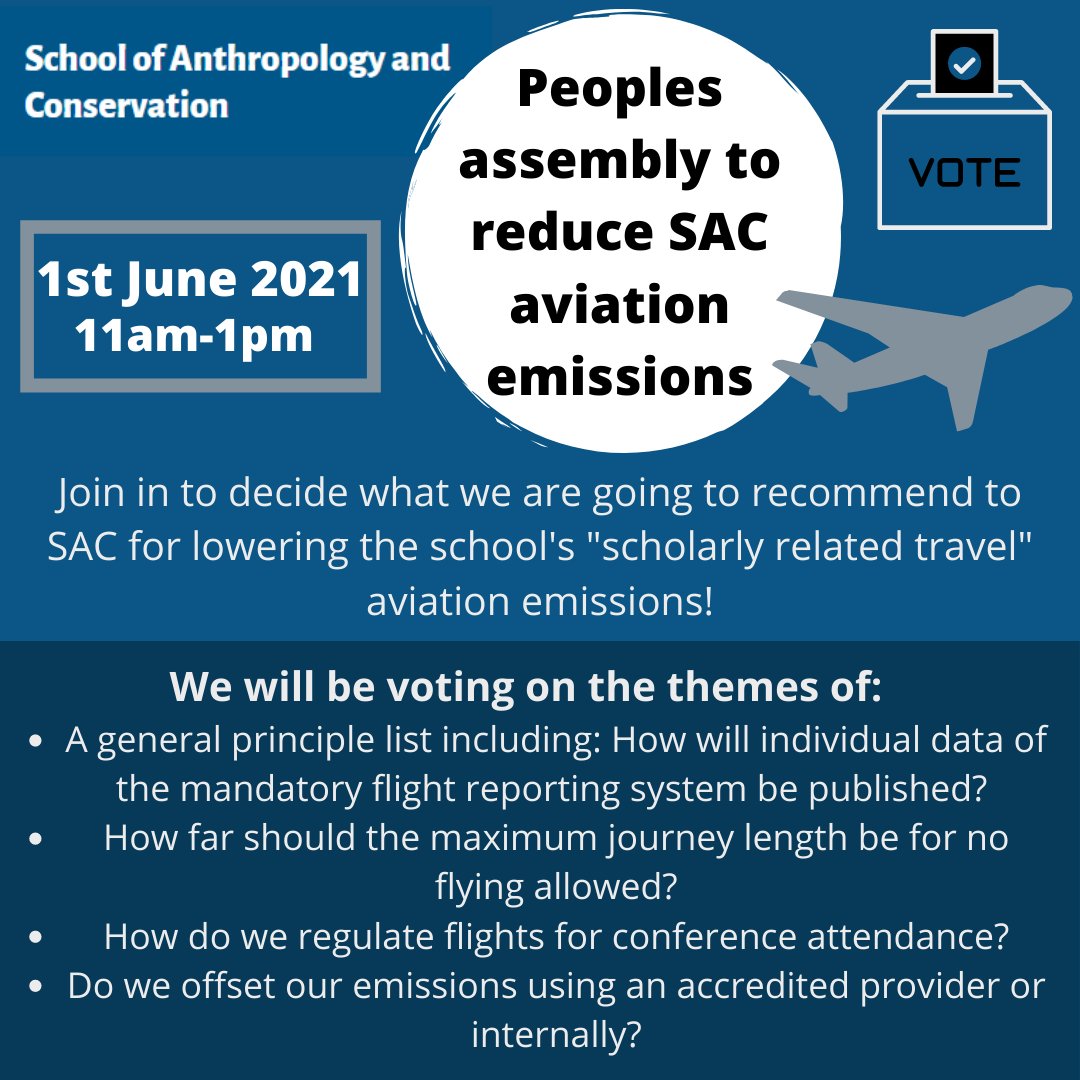 SacWorking's tweet image. Calling all SAC students and staff! 🚨
Join us on the 1st of June for a people's assembly to discuss and vote on how to reduce SAC's flight emissions ✈️
Book your space now on our Eventbrite: eventbrite.co.uk/e/peoples-asse…