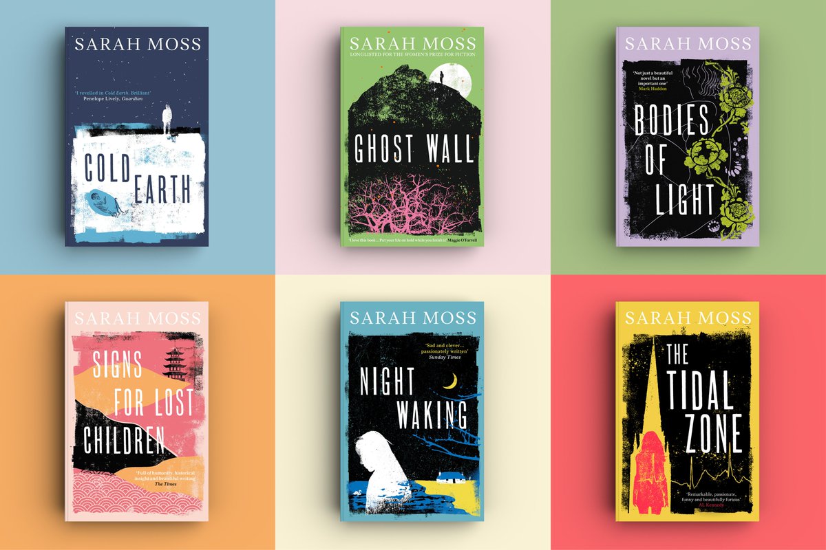 Here's the full set of my redesigns for @grantabooks Sarah Moss backlist, such fantastic writing and a joy to work on 🙏