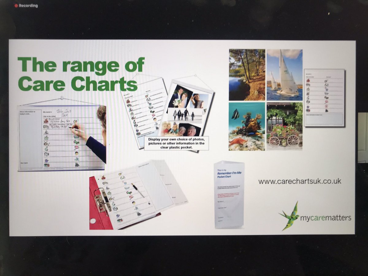 Annagoge's tweet photo. Inspiring to hear how a few sticky notes on a care home wall led to a suite of charts to improve communication in over 1400 care homes &amp; the creation of a #MyFutureCare handbook. Thank you for sharing your emotive story @ZoeHarris_FRSA. @AlzheimersShow #ACP #dementia #care #chart https://t.co/AX7bQMECtp