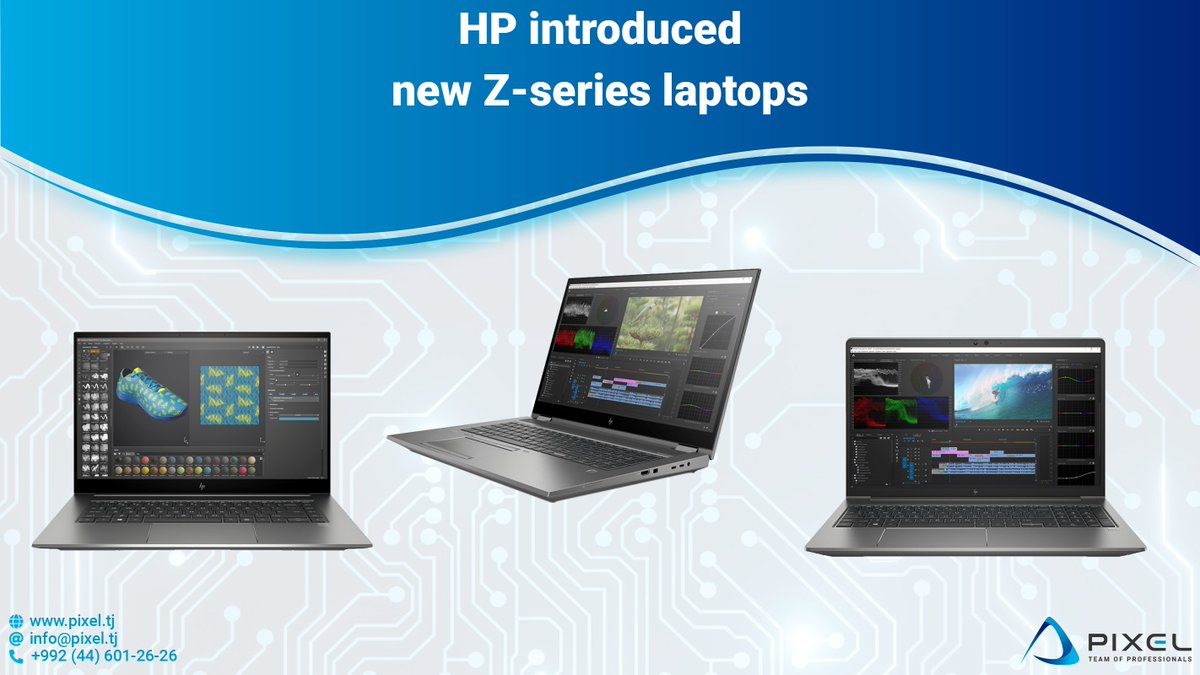 pixel_llc's tweet photo. @HP introduced new Z-series laptops: ZBook Studio G8, ZBook Fury, and ZBook Power, that has impressive processing power for 3D design, video editing and VR content creation.

#PixelTJ #news #DigitalTransformation #laptop #HP https://t.co/NmzF4L1Kwu