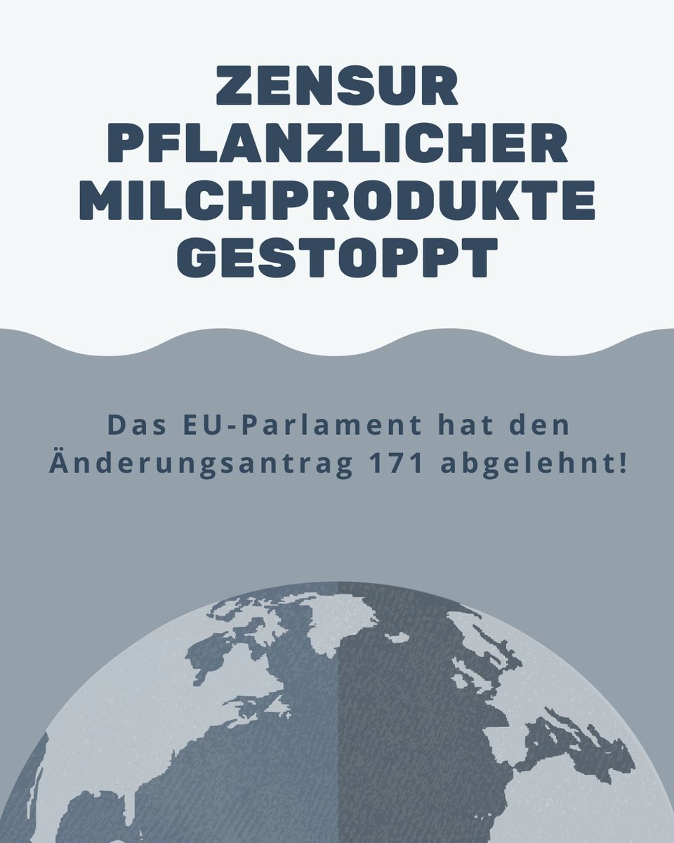 Das EU-Parlament lehnt den umstrittenen Änderungsantrag 171 ab! 🥳⁠
⁠
Dank der Petition gegen den Änderungsantrag 171 konnte die Zensur pflanzlicher Milchprodukte gestoppt werden. 💪 ⁠
⁠
#stopam171 #dairyfree #vegan #änderungsantrag171⁠ 
 #swissveg