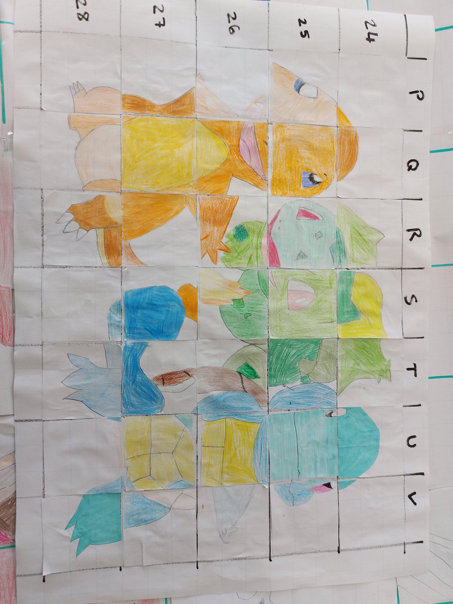 MissOliverMaths's tweet photo. My Year 8 class completed some cartoon enlargements as a class project! Think they turned out amazing! #YellowArmy https://t.co/tJhB1uspd4