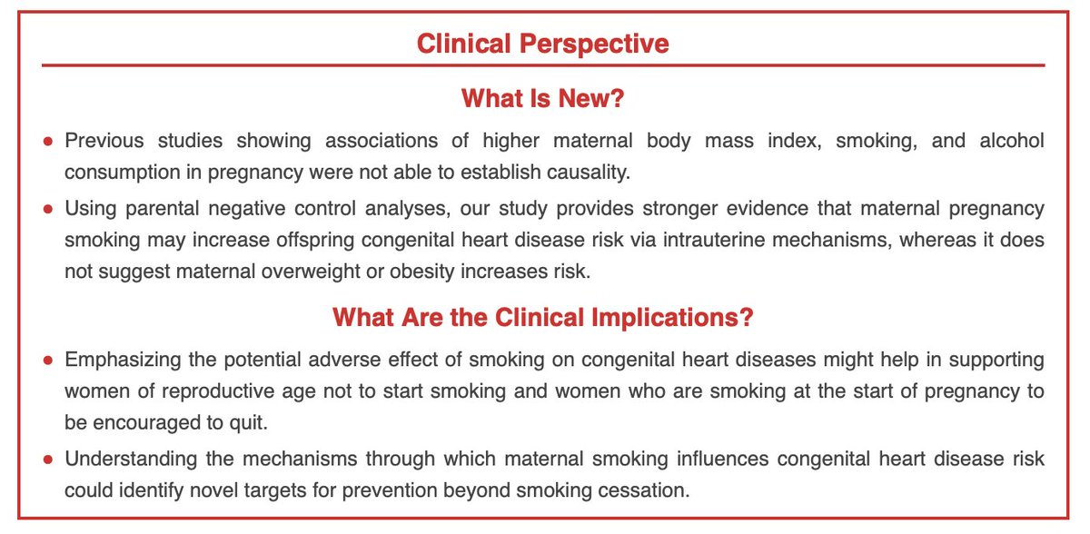 Out today in <a href="/JAHA_AHA/">JAHA</a> - we used parental negative control analyses to explore pregnancy risk factors for congenital heart disease (CHD). This was a collaboration between 7 EU birth cohorts as part of <a href="/LifeCycle_EU/">EU Child Cohort Network</a>. 🧵ahajournals.org/doi/full/10.11…