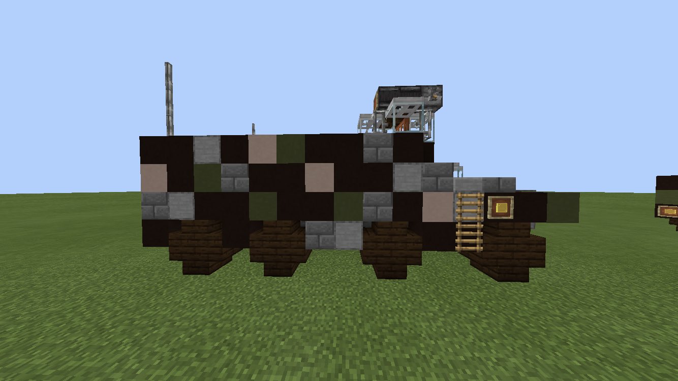 Kou01 V Twitter マイクラでmav 三菱の装輪装甲車 みたいな装甲車を作りました これを元に 戦車砲搭載型 偵察戦闘型 近接対空戦闘型を開発する予定です マインクラフト マイクラ Minecraft軍事部 自衛隊 Mav T Co Galibu4cmx Twitter