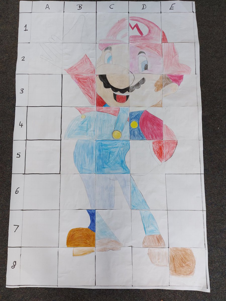 MissOliverMaths's tweet photo. My Year 8 class completed some cartoon enlargements as a class project! Think they turned out amazing! #YellowArmy https://t.co/tJhB1uspd4