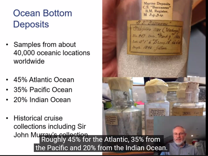 flygirlNHM's tweet photo. The lovely @cgilesmiller is showing us his favourite sample of Oceans Bottom deposit -a jar of foraminofera - to start of his talk on using historic collections to understand anthropogenic climate change

I do like the term 'historic cruise' #NatSCA2021 @Nat_SCA #climatechange https://t.co/vmeyBI2uzw