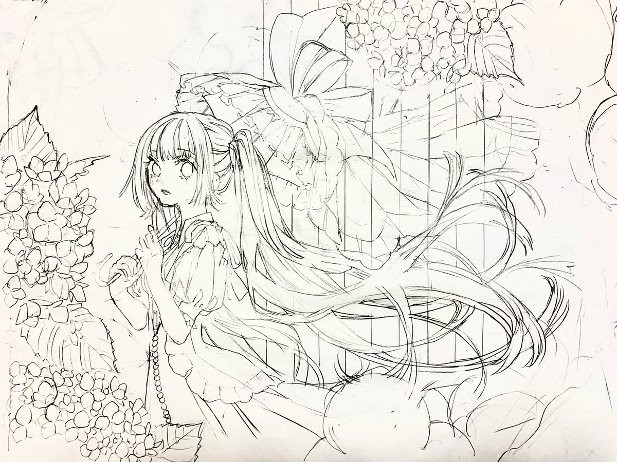 梅雨イラストも進めてくー 中山 初夏 お洋服とお絵描きの漫画 梅雨イラストも進めてくー 中山 初夏 お洋服とお絵描きの漫画