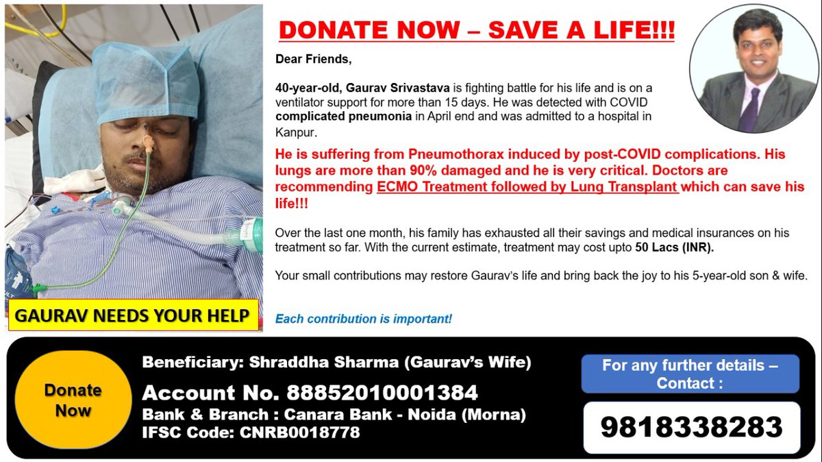 kharbandan's tweet image. #SupportGaurav

Gaurav’s family need your support. Please retweet and help!

@SonuSood sir, please help spread the post.