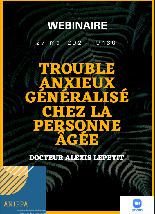AssociationPpa's tweet photo. Ce soir rendez-vous à 19h30 pour le webinaire sur le trouble anxieux généralisé chez la personne âgée fait par @alexis_lepetit . Pour ceux qui souhaitent participer, vous pouvez m’envoyer un message sur twitter. @AFFEPtweet https://t.co/s9fhg2Y2MB