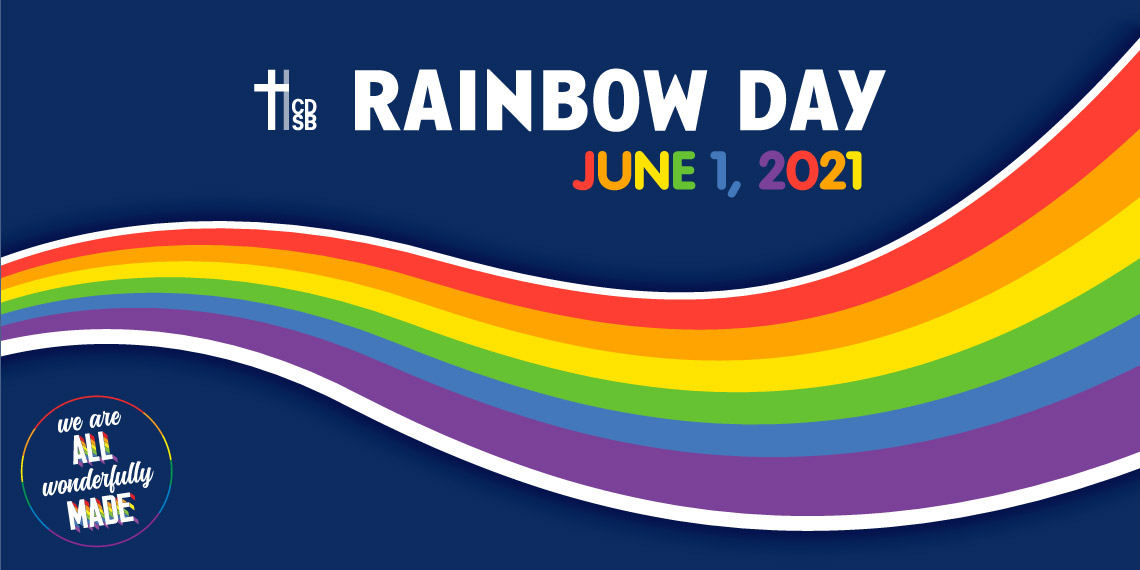 June 1st is ᖇᗩIᑎᙖOᙎ ᗪᗩY <a href="/HCDSB/">Halton Catholic DSB</a> 🌈  – a day to love and celebrate one another, just as God loves and celebrates each one of us. Wear your brightest colours &amp; join us as we launch #PrideMonth Awareness across our #HCDSB schools! ❤️🧡💛💚💙💜#HCDSBRainbowDay #HCDSBPride