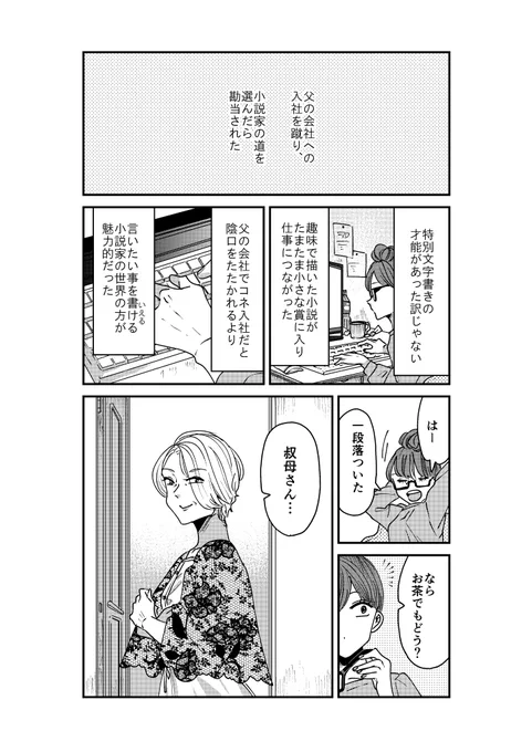 【創作】あなたの唇にルージュを1/2
小説家の姪とお叔母の話。 