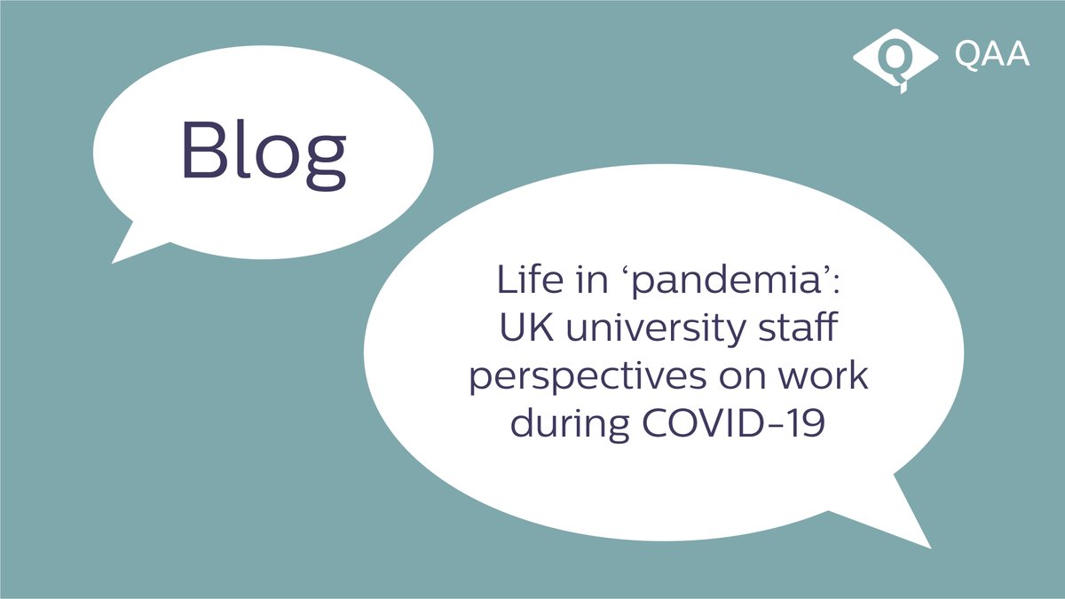 QAAtweets's tweet image. In our latest blog, @ProfTomCrick and @Cathryn_Knight from @SwanseaUni and @rpwatermeyer from @BristolUni, discuss life in 'pandemia': UK university staff perspectives on work during COVID-19: qaa.ac.uk//en/news-event…