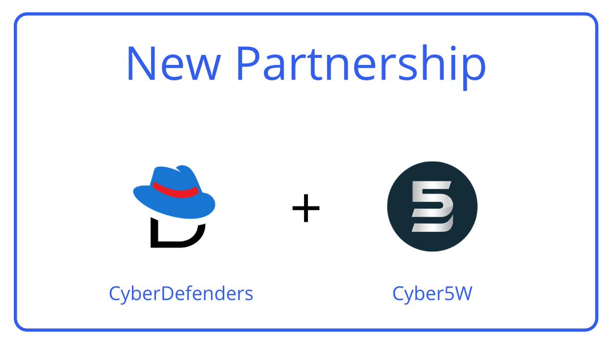 CyberDefenders's tweet photo. We are excited to announce our partnership with @Cyber5W to bring more quality educational #DigitalForensics content to the #BlueTeam community.

Stay tuned!

#InfoSec #CyberSecurity #DFIR https://t.co/AMtMrvj3ZK