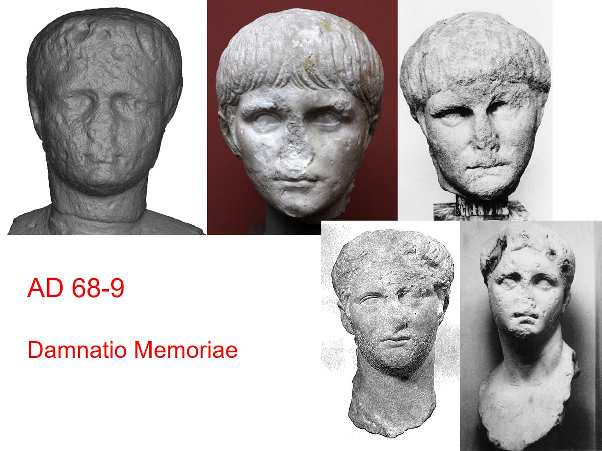 Durotrigesdig's tweet photo. The image of #Nero from Fishbourne @romanpalace had been decapitated with many strikes to the face
This reflects the damnatio memoriae inflicted on #Nero portraits following his death in AD 68, assailants directing anger to the nose and eyes
#FindingNero 12 https://t.co/BQG4QnfTxJ