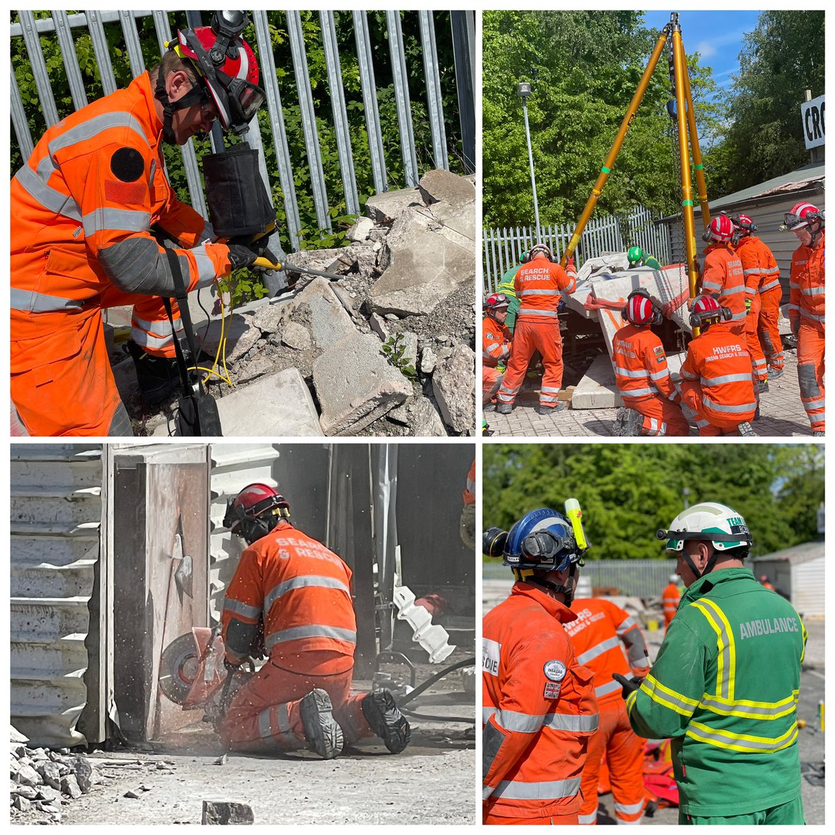 Final confirmation exercise on the USAR2 technicians course. The practical application of new skills & equipment learned over the last 2 weeks. Practitioners taught by practitioners. And the the sun is shining too!