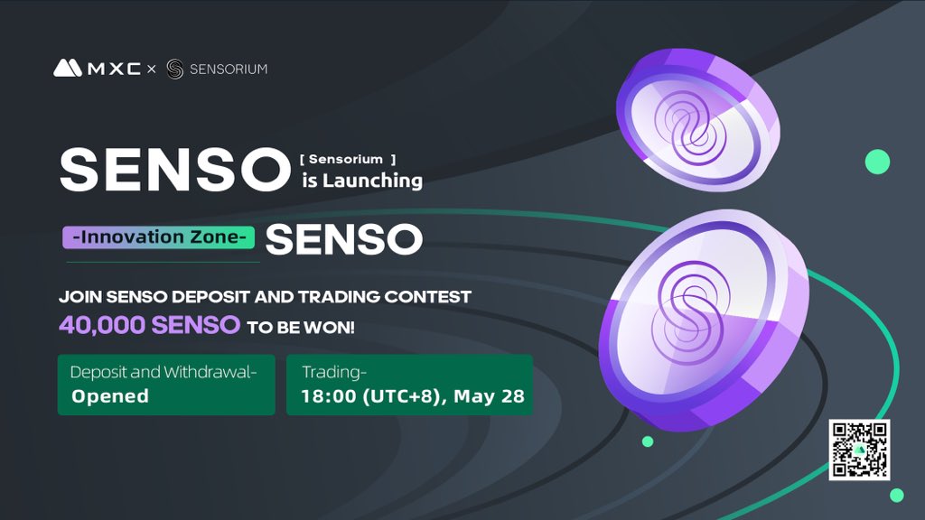 MXC will list $SENSO in the Innovation Zone under SENSO/USDT, SENSO/BTC and SENSO/ETH pairs. 

Join the contest to win 40,000 $SENSO!
Details: bit.ly/2QYsGy0

🎁10 * 20 $SENSO 
✅ Follow <a href="/SensoToken/">SENSO Token✨</a> &amp; @MXC_Exchange 
✅ Like, RT &amp; tag 3
✅Comment 

#airdops #Giveaway