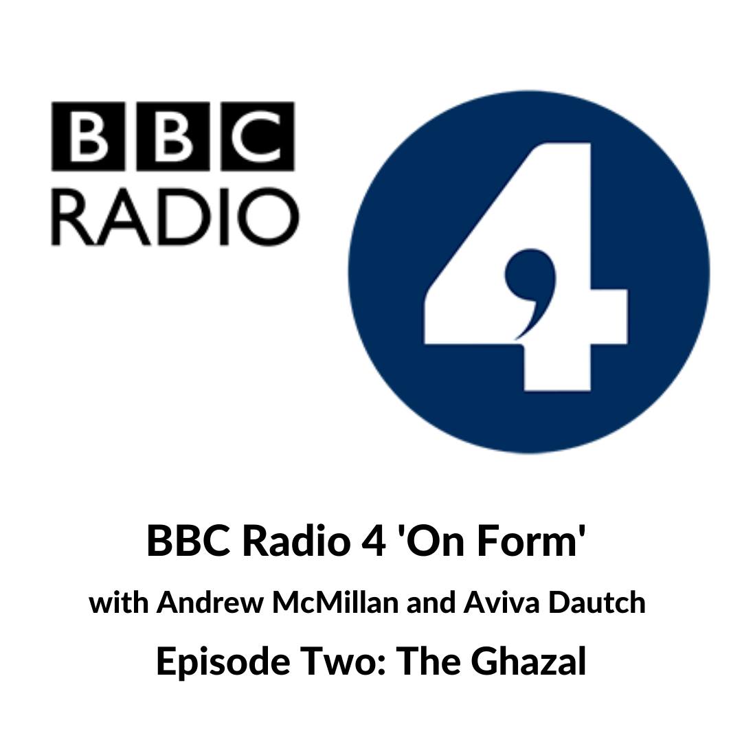 AvivaDautch's tweet photo. In episode two of #BBCOnForm produced by @mohpatelUK, we're looking at the #ghazal. This Sunday we'll be joined by @arshi_mona, @SuhrabSirat and @BradfordLitFest's @SyimaAslam, accompanied by the dulcet tones of #JulietStevenson. https://t.co/irlCHxZCxL https://t.co/6fBIlZShrI