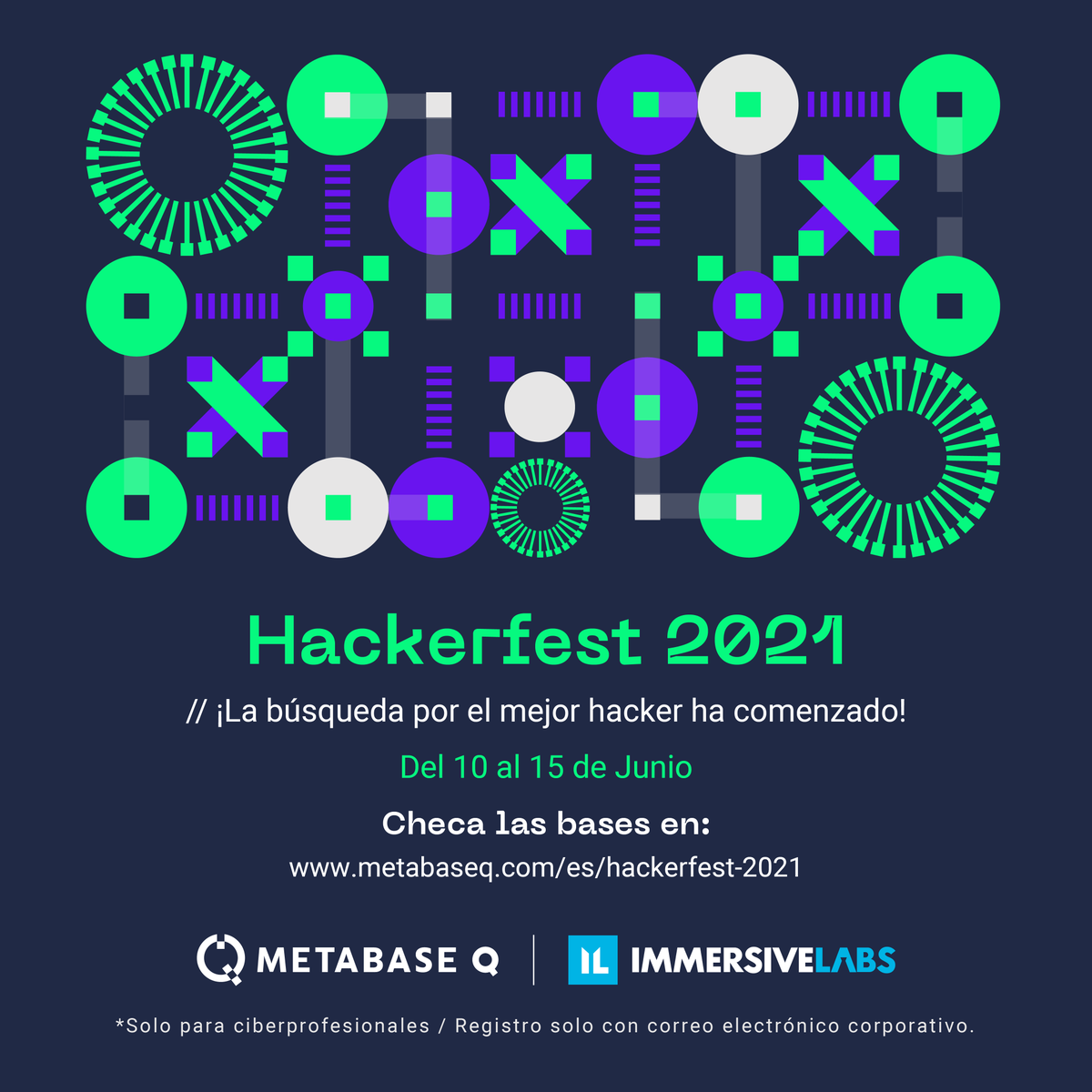 BatutaPlatform's tweet photo. ¡La búsqueda por el mejor hacker ha comenzado! Inscríbete en la mejor competencia para ciberprofesionales patrocinada por @immersivelabs y Metabase Q.
Conoce las bases de registro en: https://t.co/a0fYS5SHCS
#MetabaseQ #Hackerfest #Ciberseguridad #ImmersiveLabs https://t.co/fvWkDgUpnE