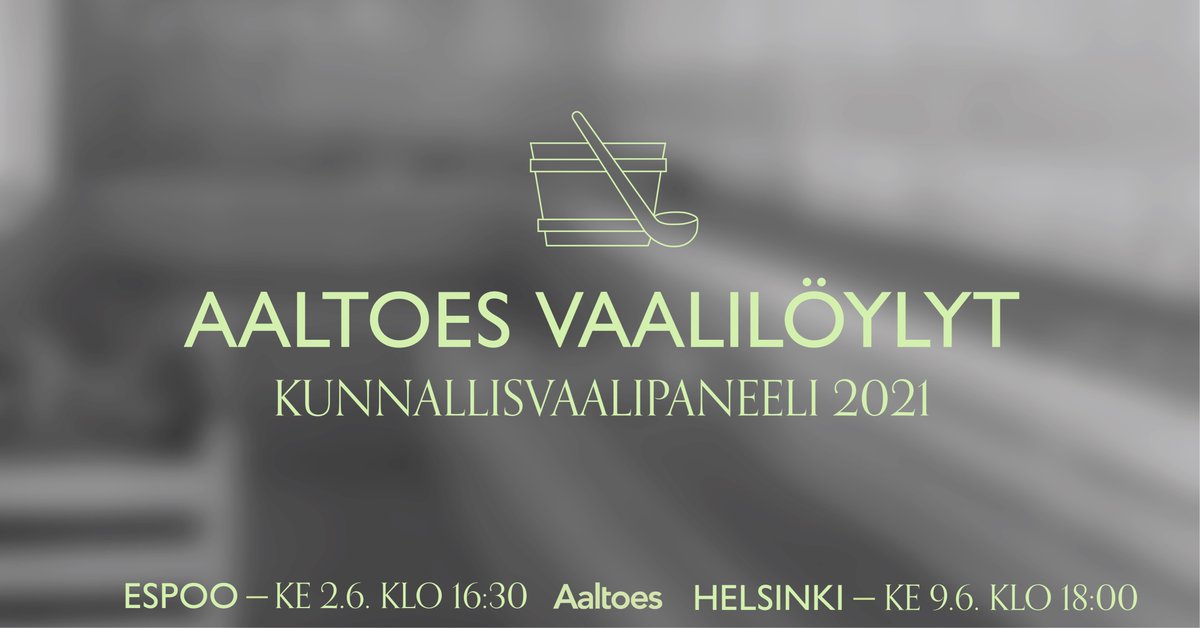 On Vaalilöylyjen aika! Tule mukaan kuulemaan  opiskelijalähtöisestä yrittäjyydestä, opiskelijoiden hyvinvoinnista ja siitä, mikä tekee Espoosta ja Helsingistä mielenkiintoisia kaupunkeja kansainvälisille osaajille! 💭#kuntavaalit2021 #vaalilöylyt

👉 cutt.ly/DnuQ0P8