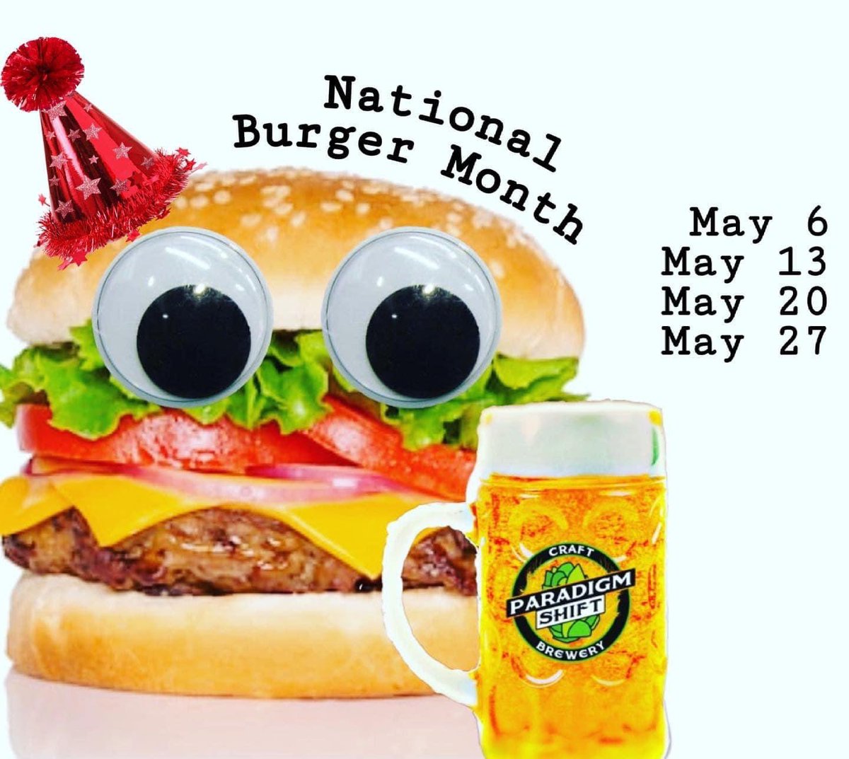 theshiftbeer's tweet photo. 🍔National Burger Month Special - Week 4🍺

Bacon Mac Burger:
1/2# burger patty - topped with Gouda Mac &amp; cheese, crispy bacon strips, &amp; jalapeño aioli on toasted buns... with side of Gold N Krisp Potato Chips &amp; a pickle spear. $9.50

Sub in a vegan burger at no extra charge! https://t.co/2RWssIeXlQ