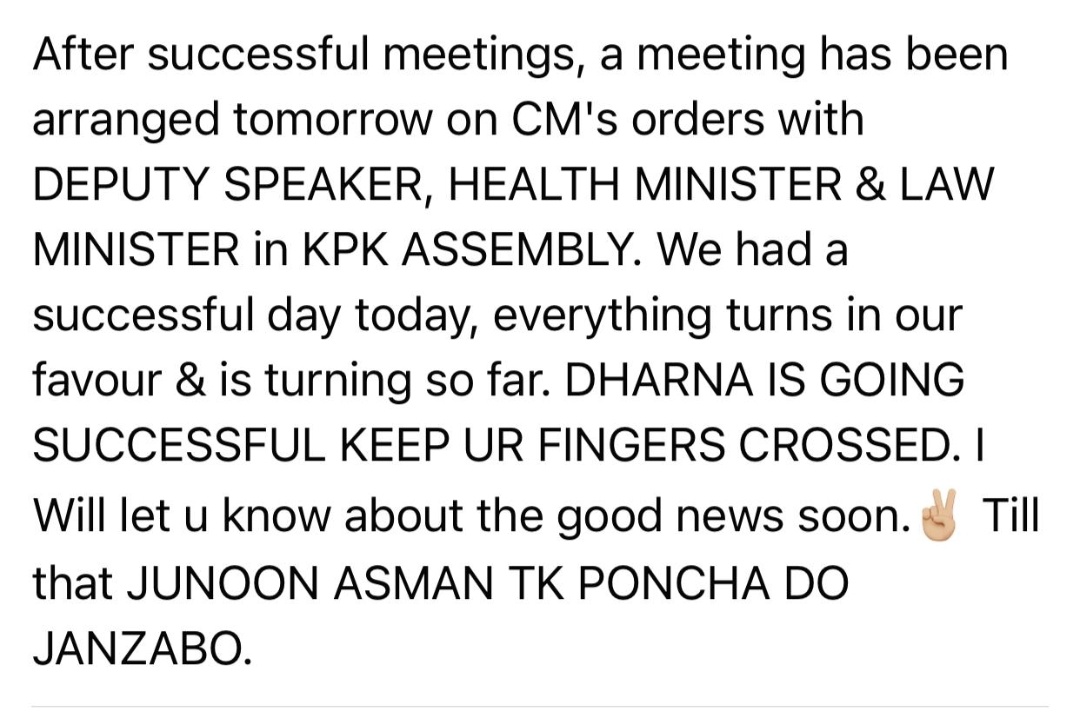 _Doctor_'s tweet photo. Pleased to hear that, In Shaa Allah will make it possible soon.
#strikeforhousejob
#paidhousejob 
@HealthKPGovt 
@kamrankbangash https://t.co/p4hrR3z3bZ