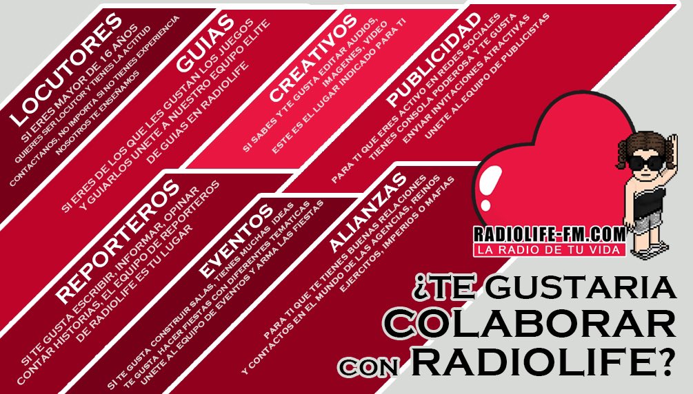 [RL] 🤩¿Te gustaría formar parte de nuestro equipo? ¡No esperes más! Envíanos tu vacante y nosotros nos ponemos en contacto contigo 🌟
Tenemos vacantes para: Locutores 🎙, Reporteros 🎤, Guías de juegos 🕹, Eventistas 🤟🏻, creativos ✍🏻, alianzas 🤝 y publicistas 🗣 ¡Únete! 🌟