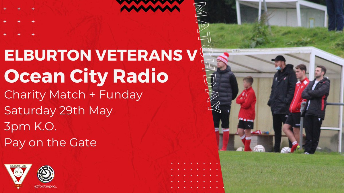 Elburton Villa FC (@elburtonvilla) on Twitter photo βοΈANNOUNCEMENTβοΈ
This Saturday we host a Charity match against the <a href="/OceanCity_Radio/">Ocean City Radio</a> Old Boys! β½οΈ
This will be part of a whole charity fun day from 1pm through to 6pm with other attractions including inflatables, a dog show, stalls and much more ππ»
#UTV π΄βͺοΈ #DevonFootball βοΈANNOUNCEMENTβοΈ
This Saturday we host a Charity match against the <a href="/OceanCity_Radio/">Ocean City Radio</a> Old Boys! β½οΈ
This will be part of a whole charity fun day from 1pm through to 6pm with other attractions including inflatables, a dog show, stalls and much more ππ»
#UTV π΄βͺοΈ #DevonFootball