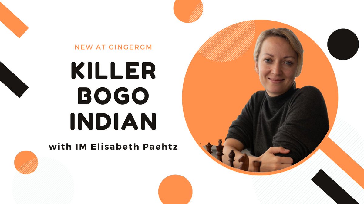 ginger_gm's tweet image. New from GingerGM!
Killer Bogo Indian: French Style with IM Elizabeth Paehtz @lisiko85 Learn a new opening with the #WomenGrandPrixFIDE contender ♟️
Preview her course here in the GingerGM shop
👉
gingergm.com/library/killer…
