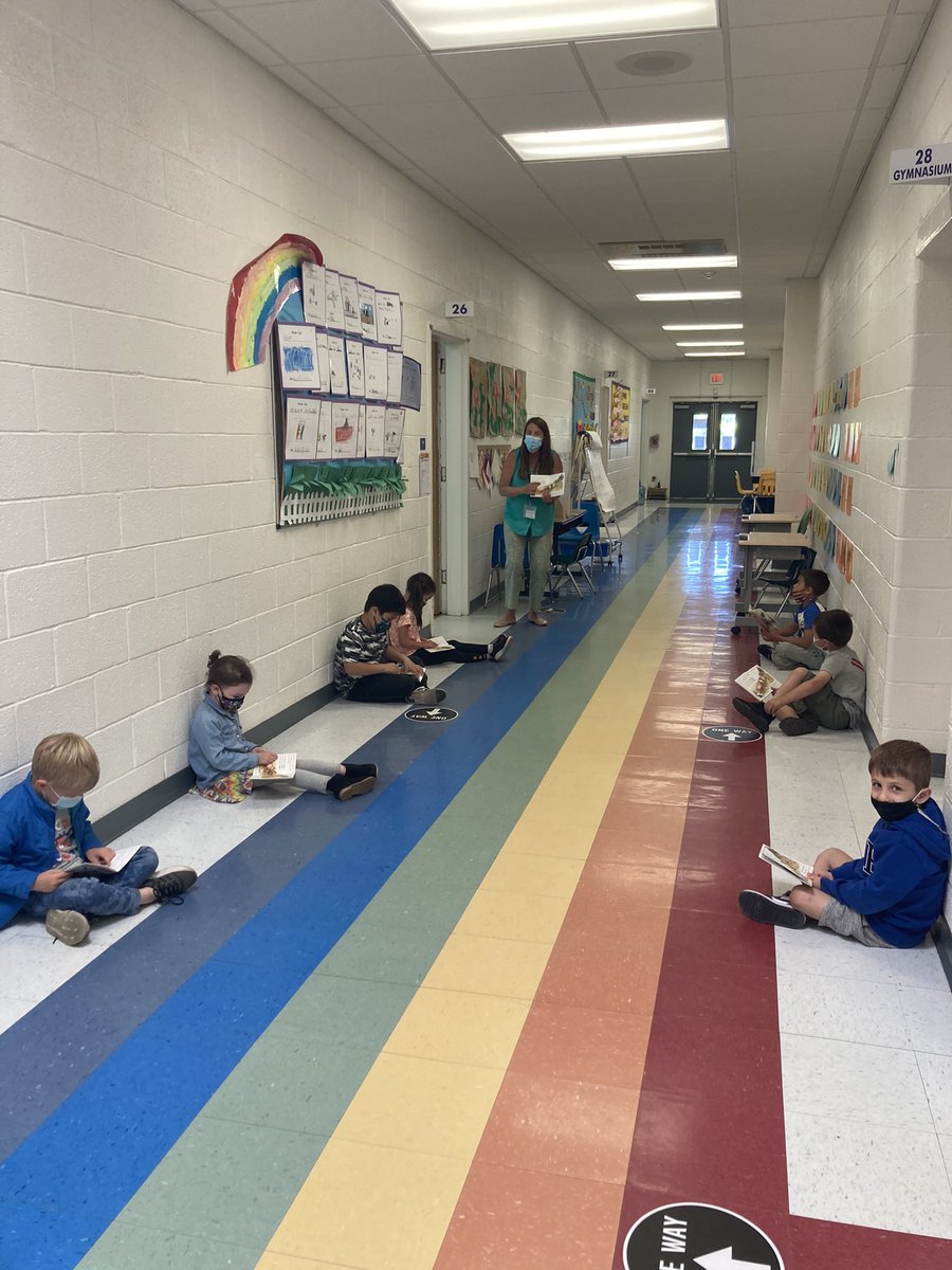 Kindergarteners reading and learning in our rainbow hallway!  <a href="/OBENSchools/">OBEN Schools</a> <a href="/OBEN_ELA/">OBEN English Department</a> <a href="/mulhall_l/">Lisa Mulhall</a>