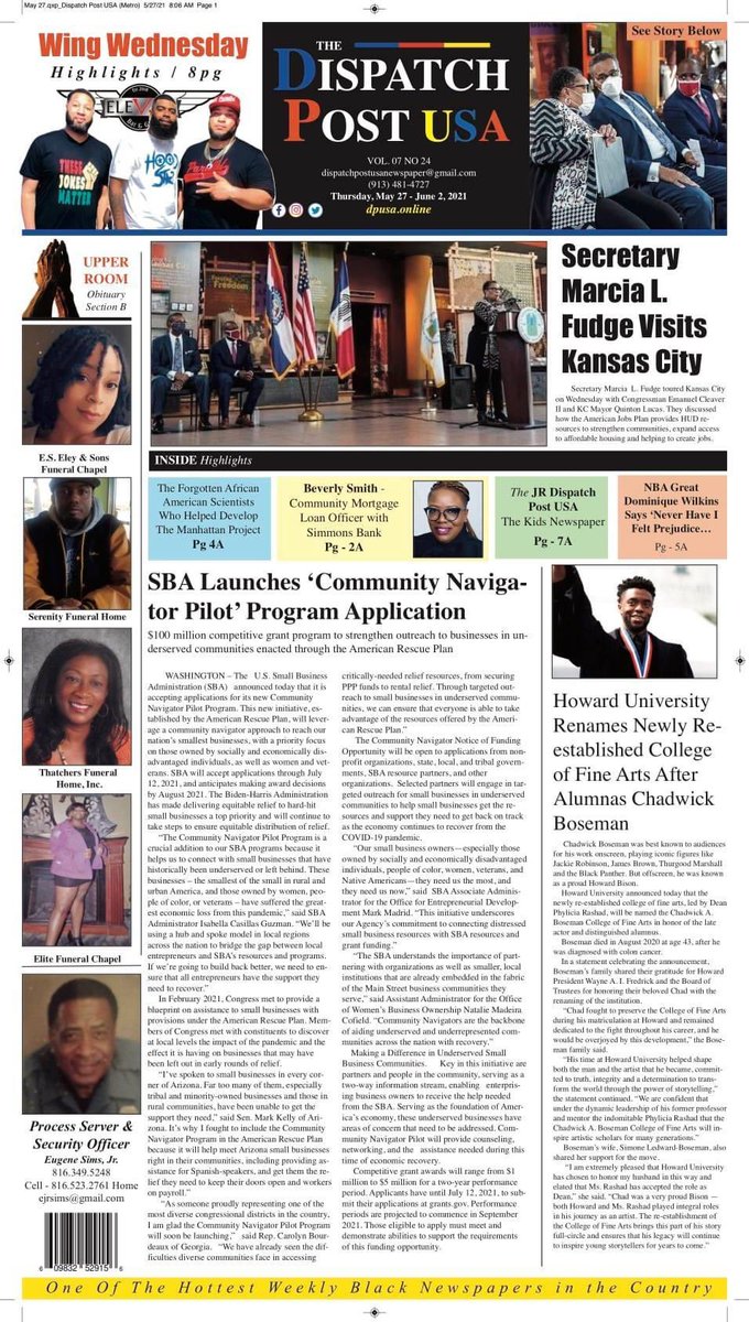 DispatchPostUSA's tweet photo. May 27th Edition
#dispatchpostusa https://t.co/ButsAwXwMn