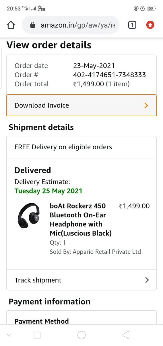 rahulyadav_10x's tweet image. #donottrustamazon Item is showing delivered but I didn't get it and customer executive does not solve my problem and just telling that order is delivered.