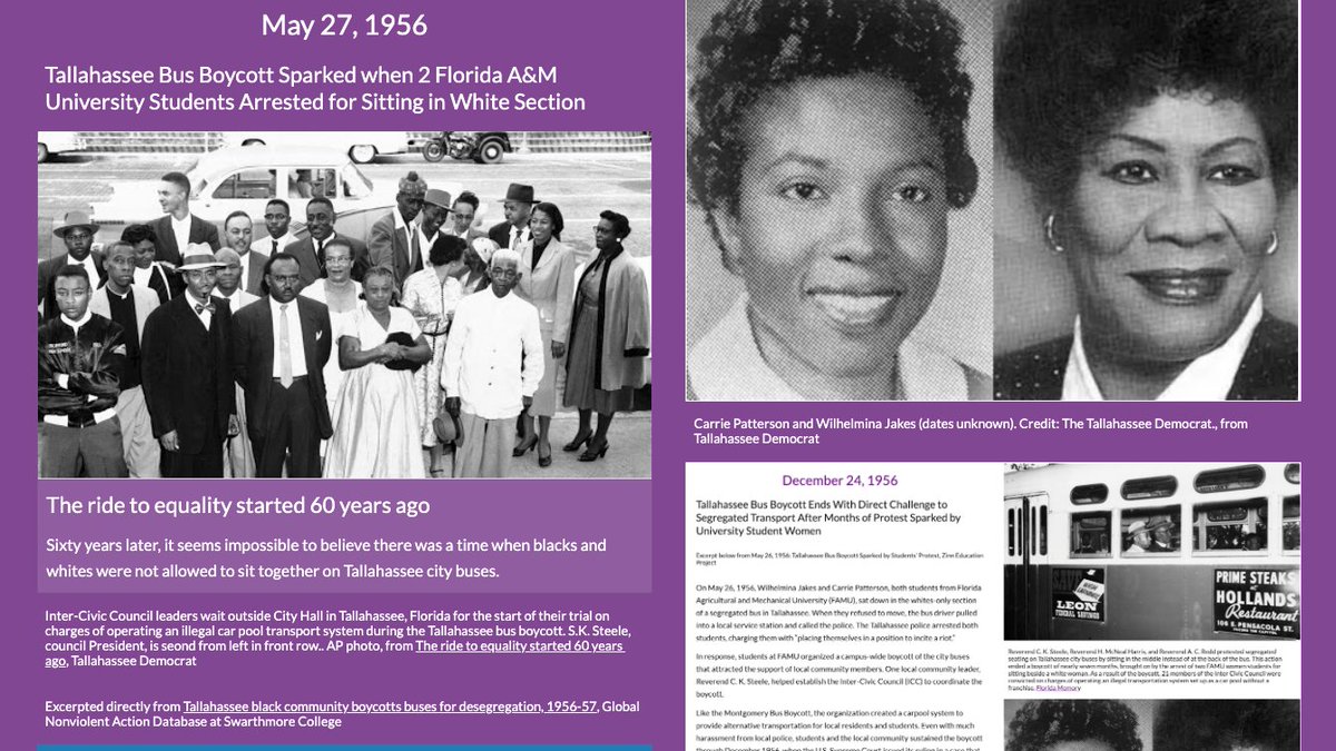 Howard Levin (@howlevin) on Twitter photo May 27, 1956 – Tallahassee Bus Boycott Sparked when 2 Florida A&M University Students Arrested for Sitting in White Section
This Day in Civil Rights History – ohpcrm.org – My Daily Offering
#ohpcrm #civilrights #historyteacher <a href="/FAMU_1887/">Florida A&M University</a> May 27, 1956 – Tallahassee Bus Boycott Sparked when 2 Florida A&M University Students Arrested for Sitting in White Section
This Day in Civil Rights History – ohpcrm.org – My Daily Offering
#ohpcrm #civilrights #historyteacher <a href="/FAMU_1887/">Florida A&M University</a>