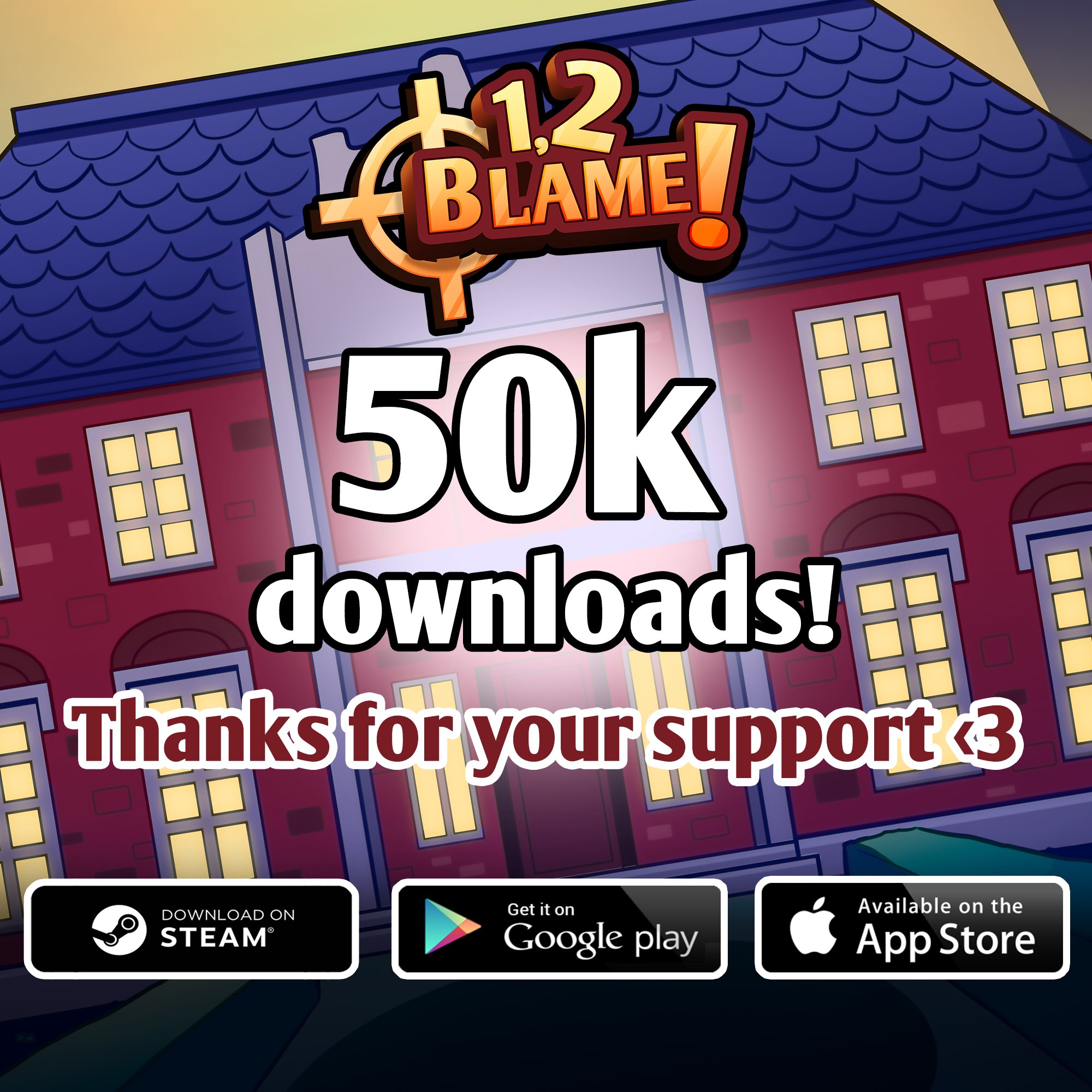 1 2 Blame Thank You For Playing 1 2 Blame We Are So Happy To Already Have 50k Players Want To Play T Co Gmy0zav5m3 Madewithunity Indiedev Mobilegames Gaming T Co Brzdqf1ty0
