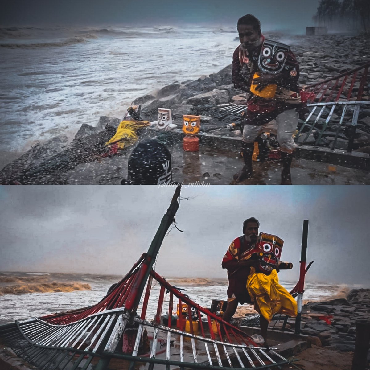 DocPPN's tweet image. The Relationship of BHAKTA-BHAGAVAN Is alwz sacred invisible knot that only can b felt ,it reminds me the way BHAKTAS protected #jagannath Murti in the womb of #Chilika  from #Kalapahada
Thanks to the photographer
#jayJagannath 
#Odisha 
#YaasCyclone