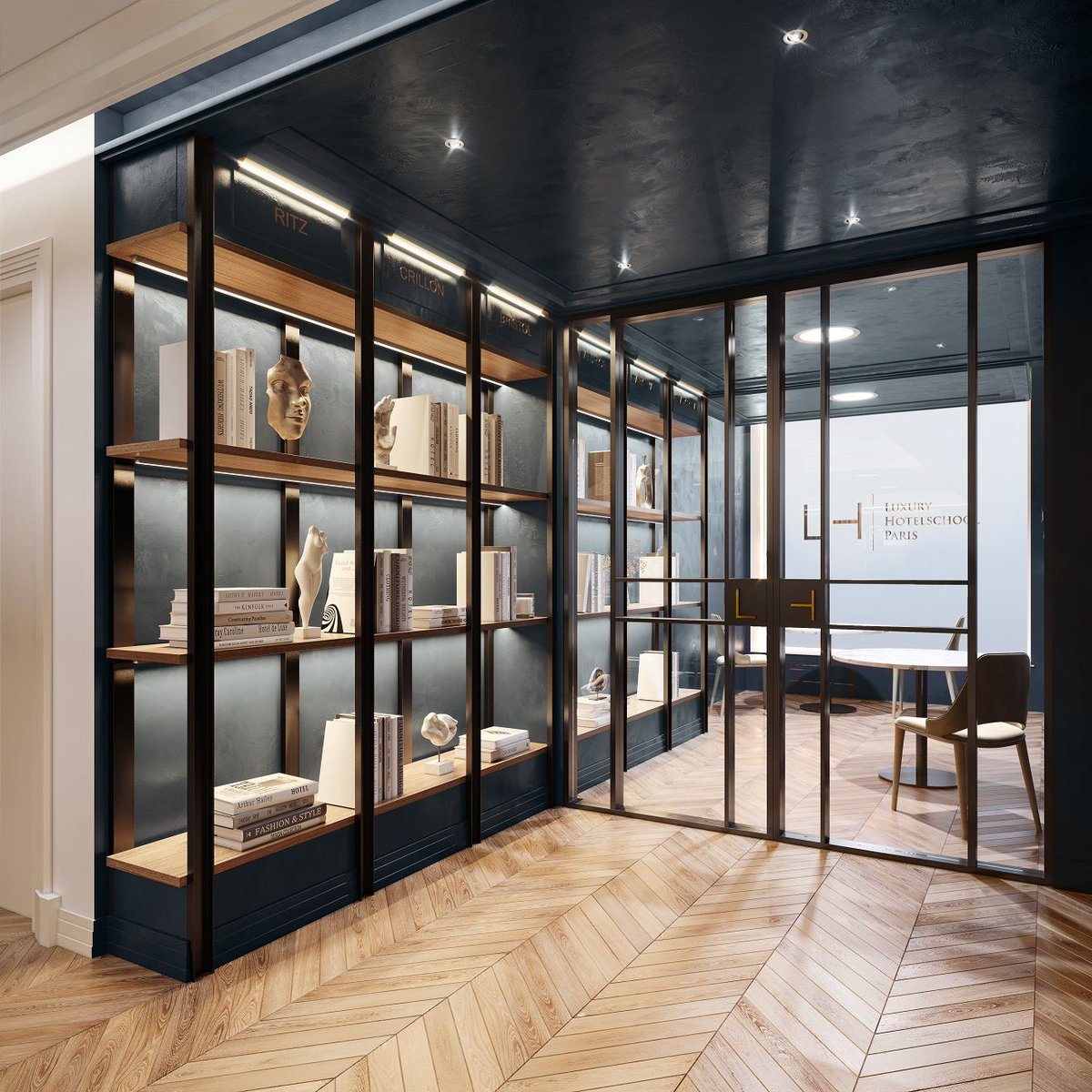 styliqueParis's tweet photo. The new Luxury Hotelschool campus has been completed on the Boulevard Haussmann. Our @Styliqueparis team worked with the architect Maksymilian Sierocki on this project, which combines finesse and the expertise in joinery. Many thanks to all the team.#fitout #designandbuild #luxe https://t.co/7N5nFmXTYp
