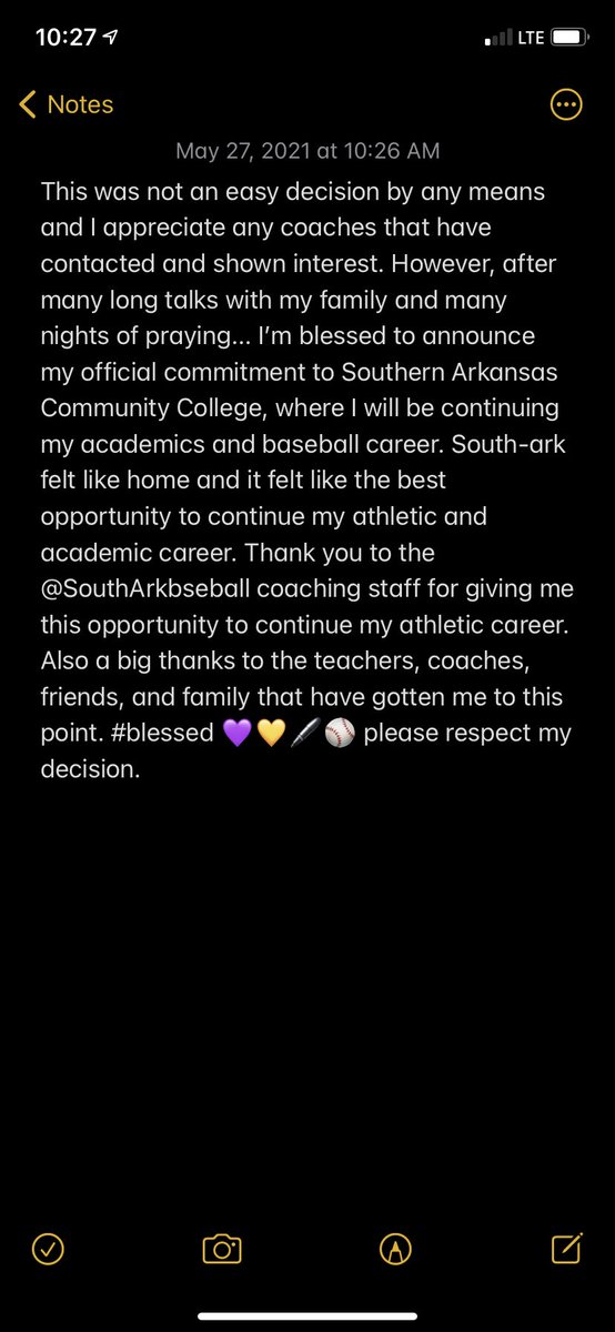 NolanWinchell16's tweet photo. This was not an easy decision by any means but here it is! Thank you to @cannonlester2 and @SouthArkbseball coaching staff for giving me this opportunity. All glory to god✝️✍️ https://t.co/RAjKdMExne