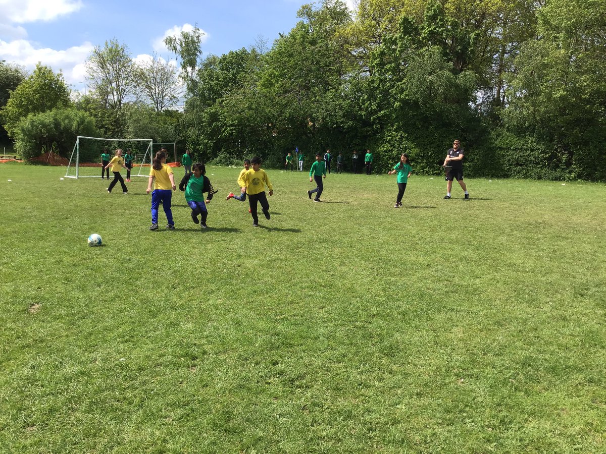 Woodland_Grange's tweet photo. We are having a fantastic week celebrating ‘School’s Football Week’! We have had football tournaments for KS2 every day. I wonder which house will be the winners... #SFWGameOn @SchoolsFootball ⚽️ https://t.co/1mEgtoFaDD
