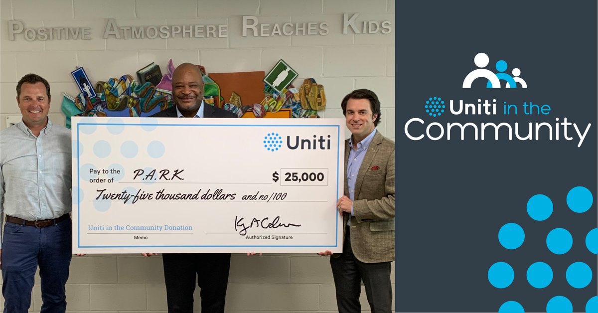 Uniti strives to build a brighter tomorrow by supporting Positive Atmosphere Reaches Kids (P.A.R.K.), enriching the lives of central Arkansas’ at-risk youth. #UnitiintheCommunity #UnitiforGood #InvestintheFuture