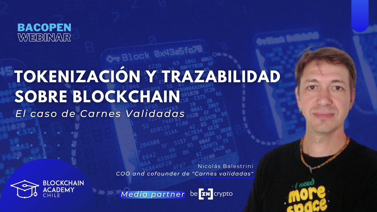 SomosColledge's tweet photo. 🚨¡Añade tu recordatorio!🚨

💻#bacOpenWebinar: Tokenización y trazabilidad sobre blockchain, el caso de @CarnesValidadas.

📆01/06
01:00 AM 🇪🇸 (+1) | 8:00 PM  🇦🇷 | 7:00 PM 🇨🇱 🇻🇪 | 6:00 PM 🇨🇴🇵🇪🇲🇽

🔴En vivo por Youtube: https://t.co/wPtFowoj76 https://t.co/Vmf9m2cJfO