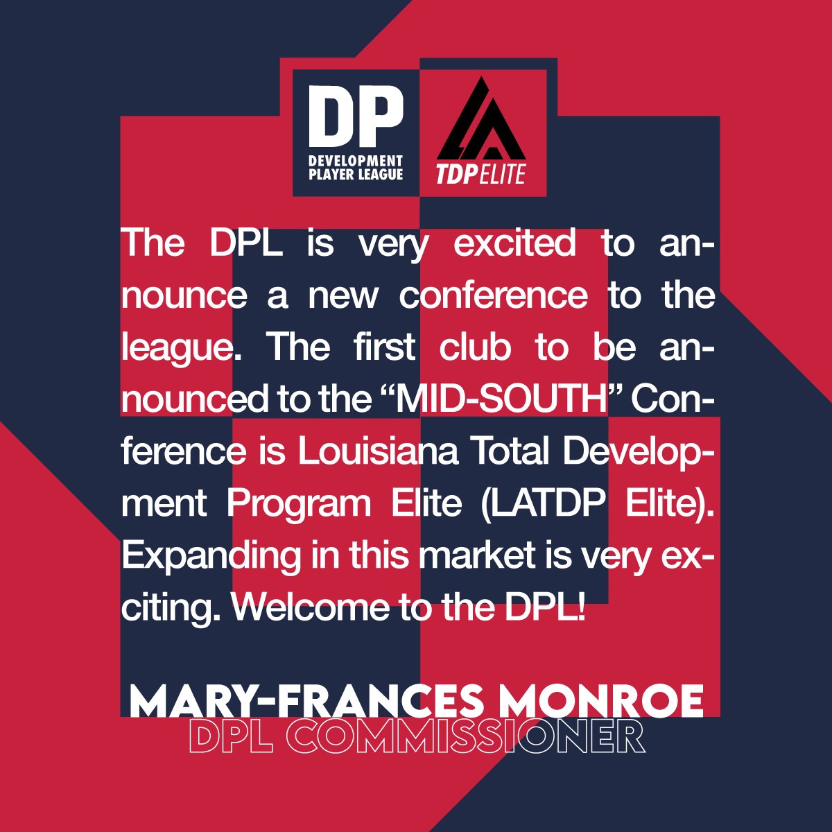DP_League's tweet photo. π¨ New Club Alert π¨
Welcome to the DPL TDP Elite. The DPL will be the top level league for their girls side. Looking forward to seeing you compete in our new Mid-South Conference. #DPLWelcome #EverythingEarned #NothingGiven #TheJourney https://t.co/J96k4sZB0W