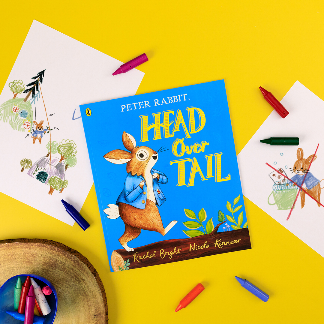 Happy publication day to Head Over Tail 🐰 Join Peter in a brand-new adventure full of bright ideas, daring leaps and mischief! Inspired by @BeatrixPotter's iconic characters, written by @RBrightBooks and illustrated by @Nicola_Ella bit.ly/3oXDqch