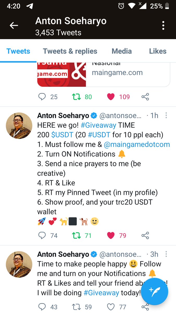 hanantariq29's tweet photo. @antonsoeharyo @maingamedotcom May Allah bless you with prosperity &amp; success and achieve every goal in life ..
All steps done 
TRC20 USDT wallet address.
TWC3NgHpWD3V4zQRZAGbNT9et4DRxSnrgf https://t.co/JqpHdool12