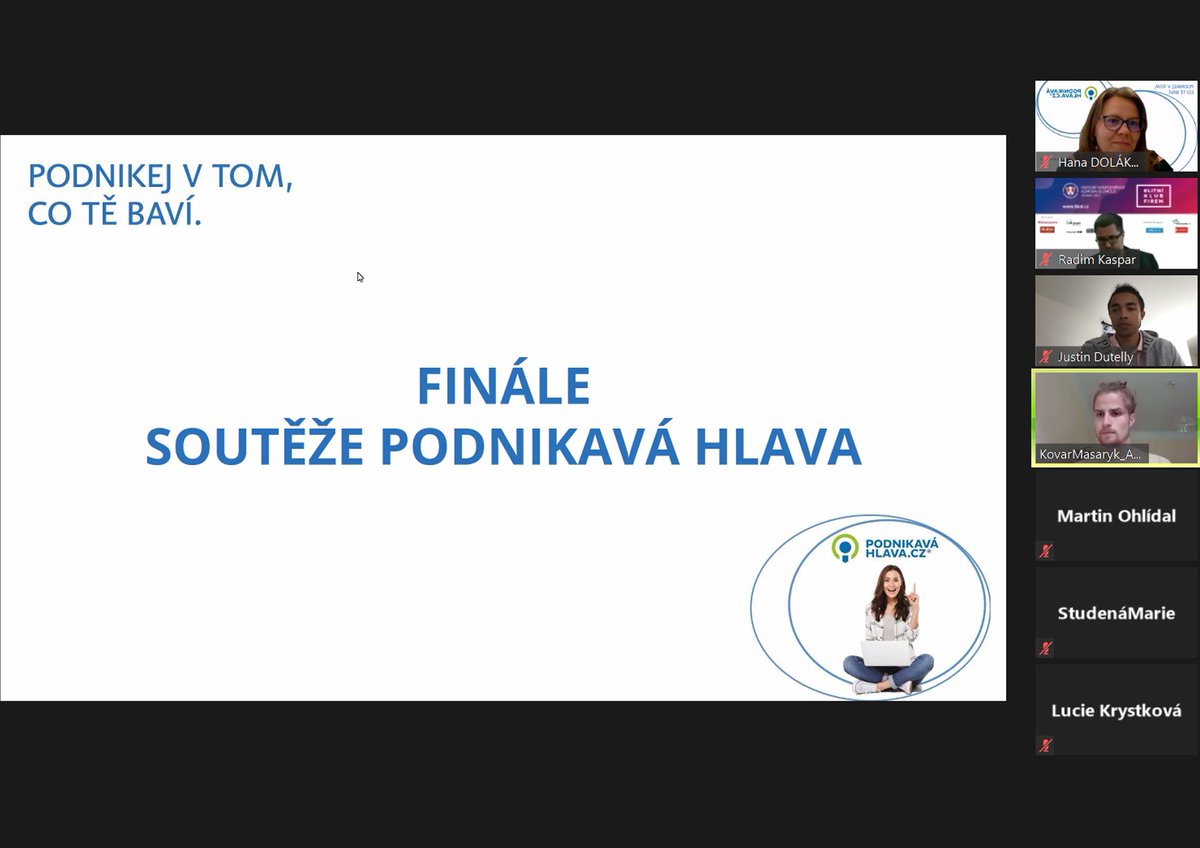 VTPUPOlomouc's tweet photo. Finále soutěže Podnikavá hlava je v plném proudu! Přejeme všem finalistům hodně štěstí a těšíme se na vítěze. https://t.co/Dt7TGcCmVy